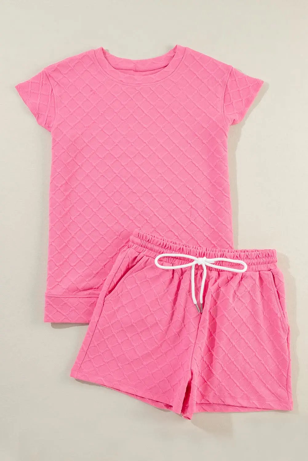 Sachet pink checkered lounge set - Love Salve